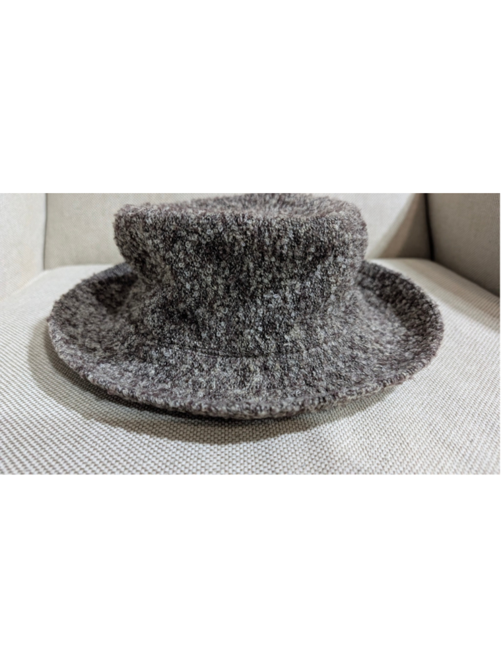 Women's Laura Ashley Brown Grey Wool Blend Bucket Hat One Size